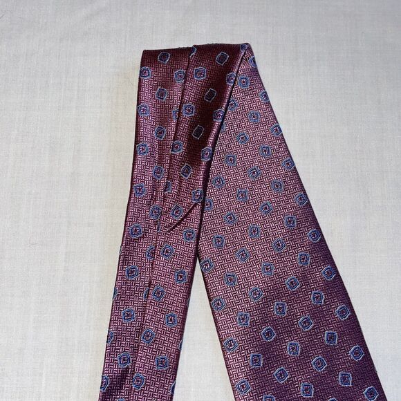 346 Brooks Brothers Dress Tie Men’s Size 57” Pink Geometric 100% Silk Formal - Picture 4 of 12